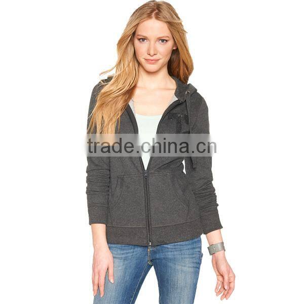 plain thin zip-up sweatshirt hoodies for ladies