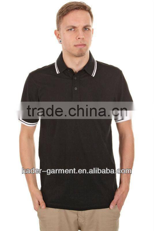 plain polo shirt for men striped collar