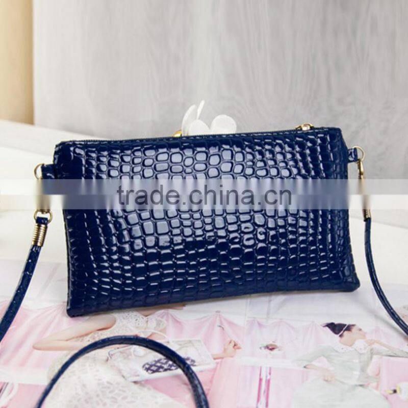 Korean fashion single shoulder pu leather crocodile lady women's shopping hand bag