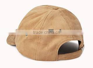 New Design 5 Panel Fitted Pre-curved Brim Suede Plain Baseball Cap