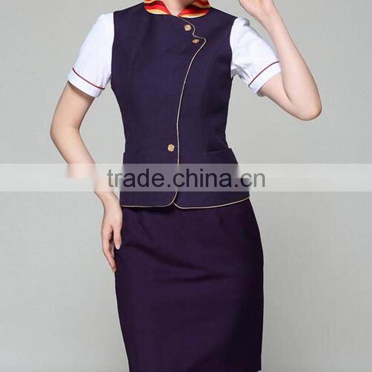2015 OEM Custom Alibaba China Factory Airline Hostess Uniform