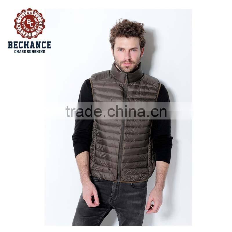 mens casual down waistcoat With High Collar