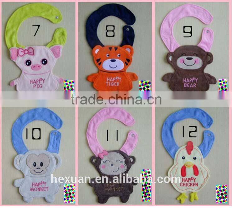 12 designs stocked you can choose ,animal design baby bibs