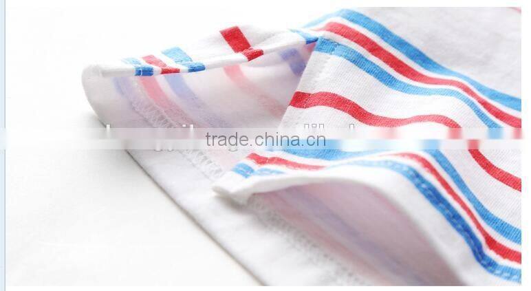 Womens short sleeve stripe front printing t-shirt with custom logo