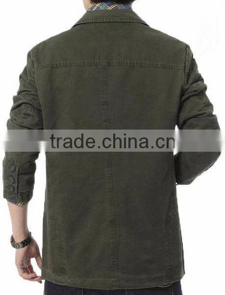 cotton leisure comfortable long style jacket for man