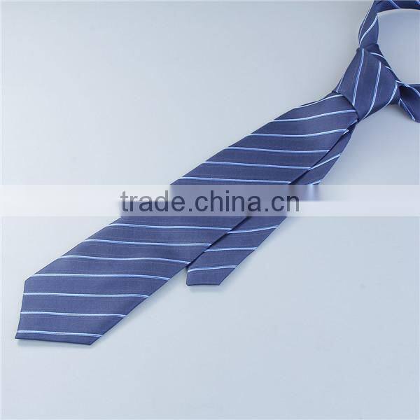 Polyester Necktie Navy Blue Stripe Fashion Necktie For Men