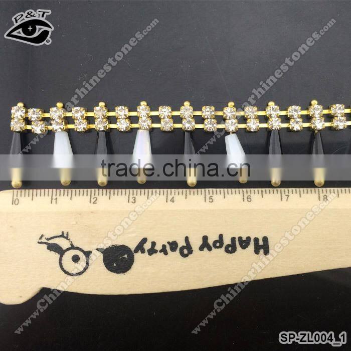 New design A grade glass rhinestone cup chain for decorations