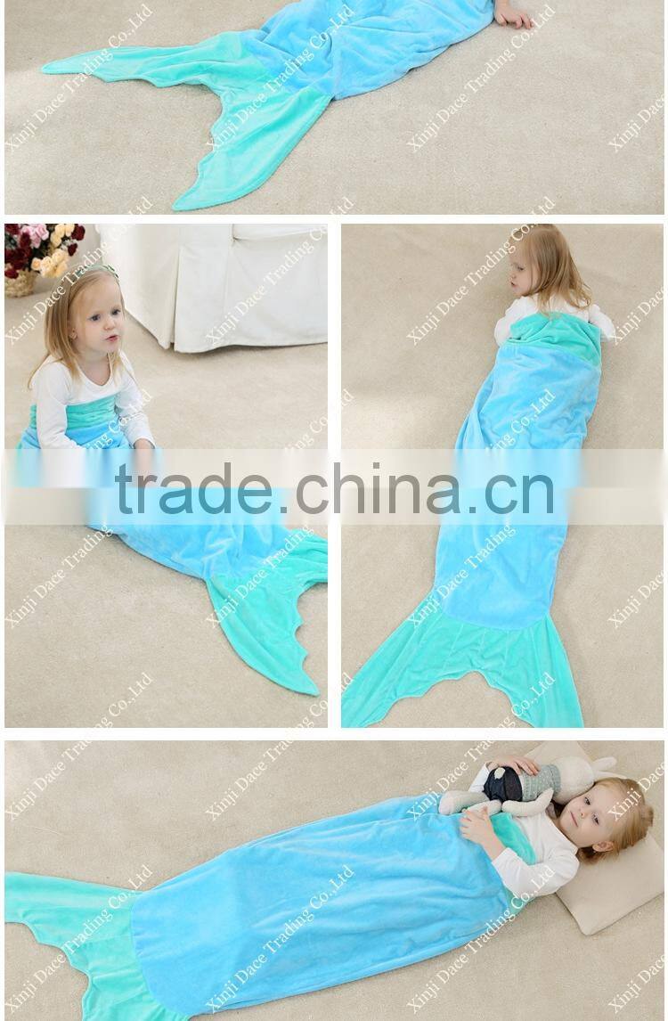 Wholesale children mermaid blankets kids sleeping bag