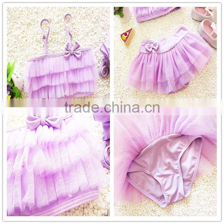 Lace fabric fancy sling swimsuit for girls swimsuit child swimsuit