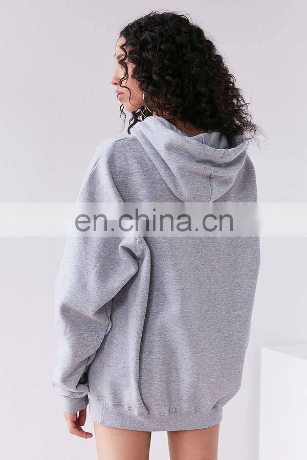 2017 Hot Sale Women Heather Grey Hoodies Mini Logo Hoodies Sweatshirt