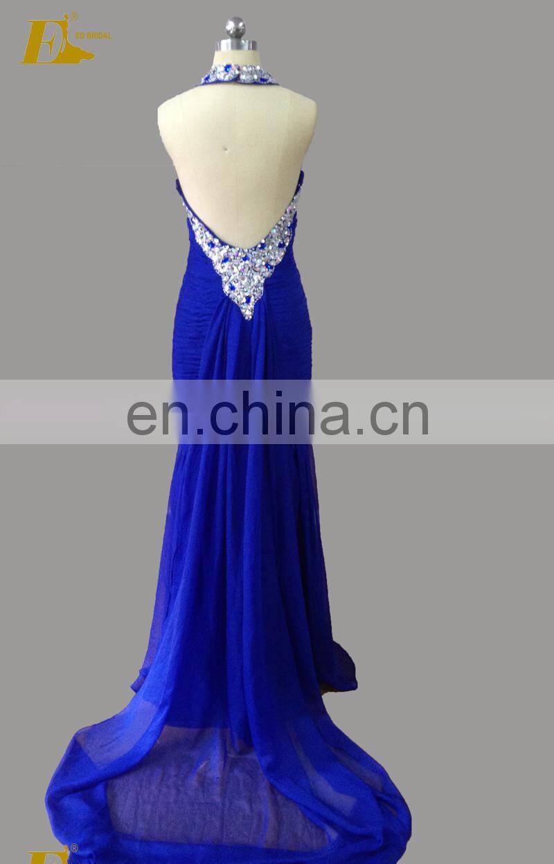 Memraid Patterns Halter Neckline Crystal Embellishments Special Occasions Sexy Prom Dress For Girls