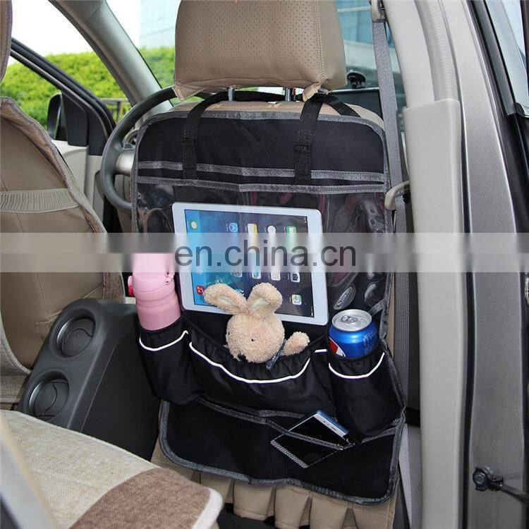 Car Seat Back Organizer with Tablet Holder Touch Screen Backseat Protector Kick Mat for Kids Baby