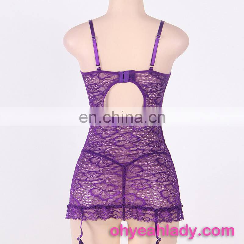 Three Color Four Size Lace See Through Sexy Lingerie for Fat Women