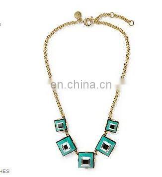 Bib and foral orange pendant with transperament crystal bib necklace jewelry