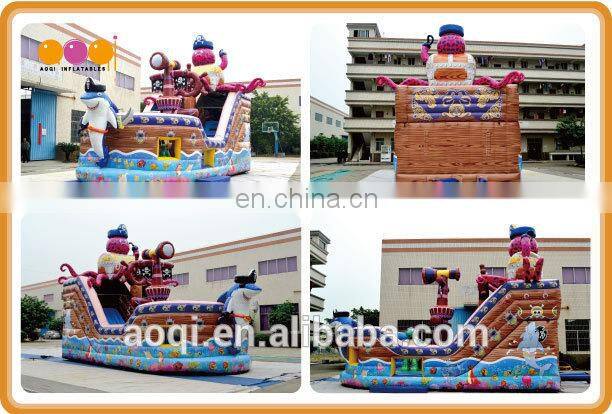 AOQI new design hot sale popular captain octopus pirate ship inflatable amusement park for sale