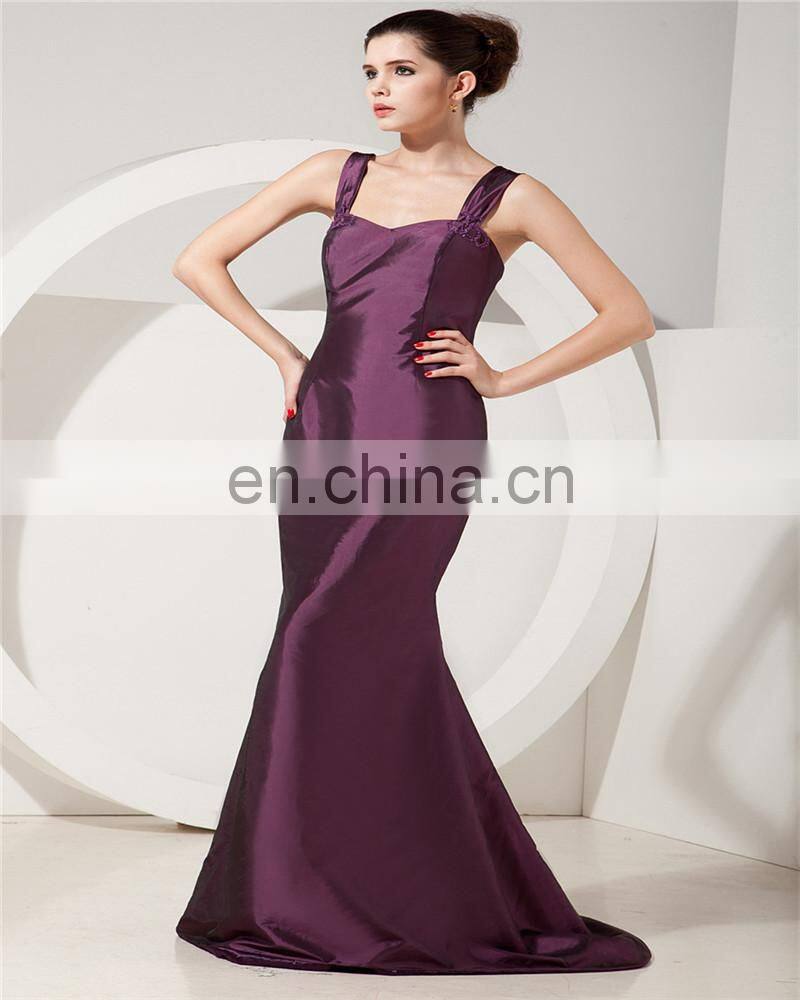 Real Sample Dark Purple Spaghetti Strap Sleeveless Evening Gowns Floor Length Mother Of The Bride Dress With Jacket