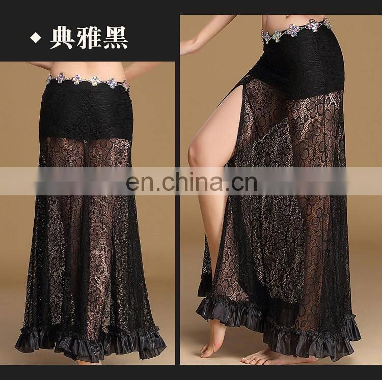 Q-6057 Spainish sexy lace long lady belly dance skirt