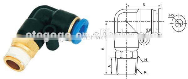 fuel quick connector M5 6mm pipe fitting bend