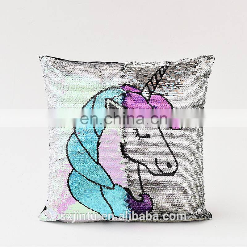 Reversible DIY pattern sequins sublimation Pillow case cover