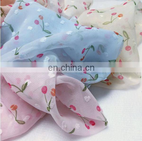 high quality chiffon printed fabric 75D for women's dress