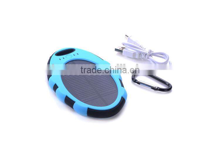5000mah solar energy power bank, waterproof solar power bank charger