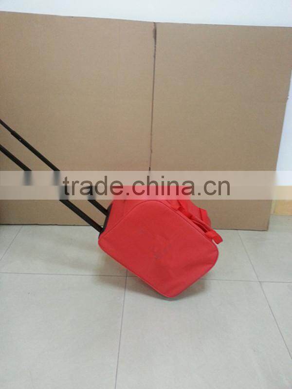 2014 hot red trolley cooler bag with wheels