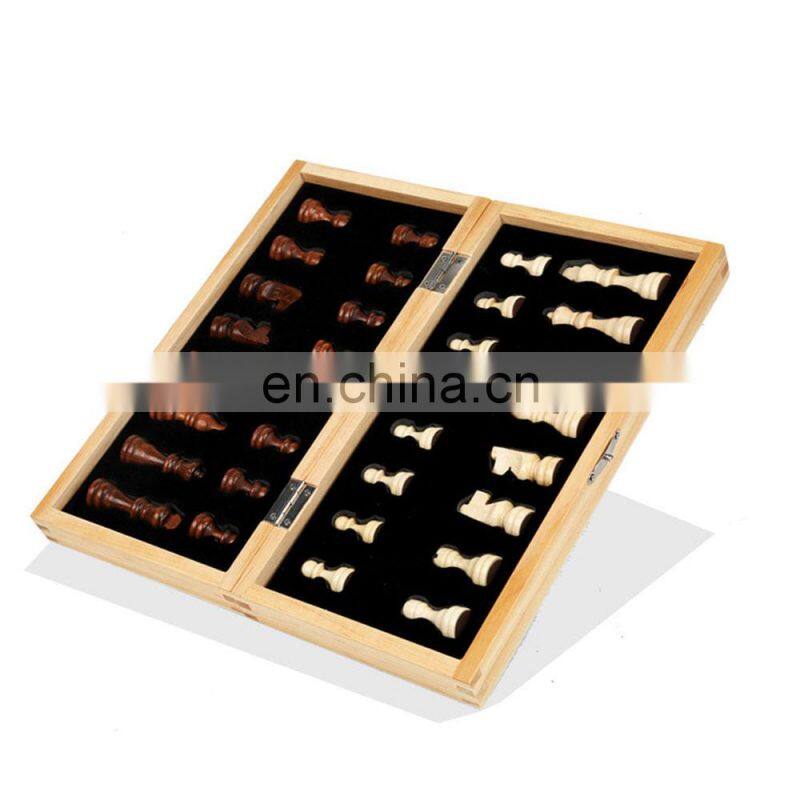 Wooden Chess Set Folding Magnetic Chess Board