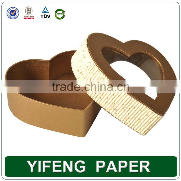 new custom heart shape cardboard gift packaging box, cardboard paper packaging box