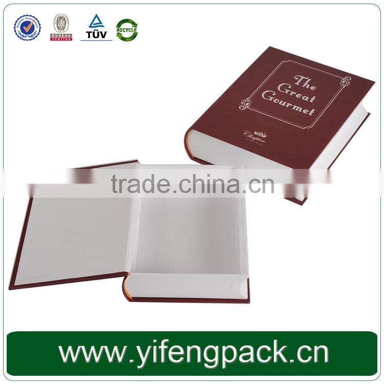 Magnetic closure cardboard book shaped decorative book boxes