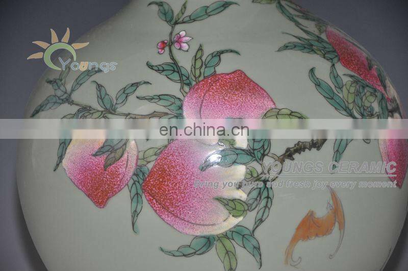Chinese Qing Antique Reproduction Ceramic Porcelain Peach Vase