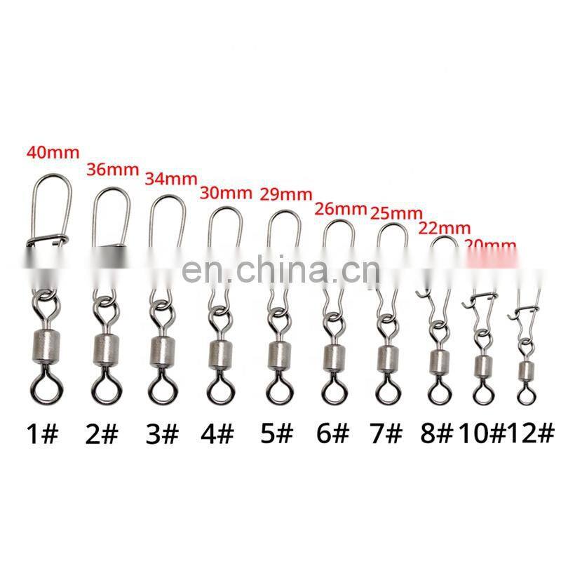 500PCS Stainless Steel Fishing Connector Pin Bearing Rolling Swivel Snap  fishing split ring other fishing products