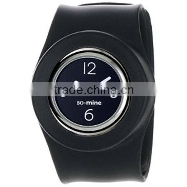 fashion colors black slap watch&silicone watch