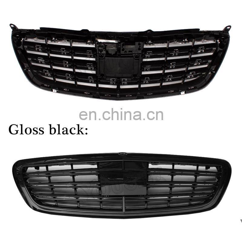 S65 style front grille mesh for Mercedes Benz S class W222 2014+ ABS grill chrome & black