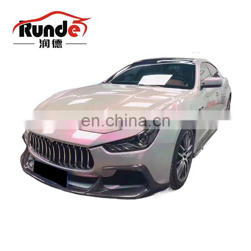 Runde For Maserati Ghibli 2013-2017 Aspec Style Carbon Fiber Body Kit With Front Lip Side Skirt Rear Diffuser Spoiler Hood