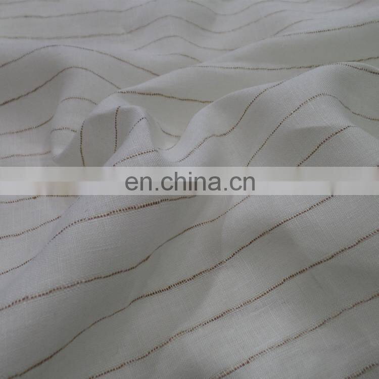 men's and women's suits ramie cotton shirt trouser suits fabric Pure linen yarn-dyed fabric