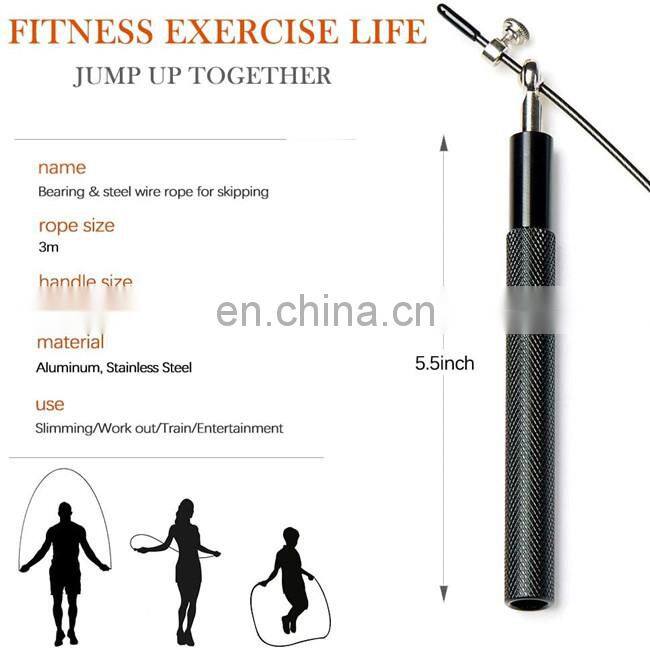 High Speed Skipping Rope Tangle-Free with Self-Locking Screw-Free Design Rope-Adjustable (2 Cables) Aluminum Alloy Non Slip Hand
