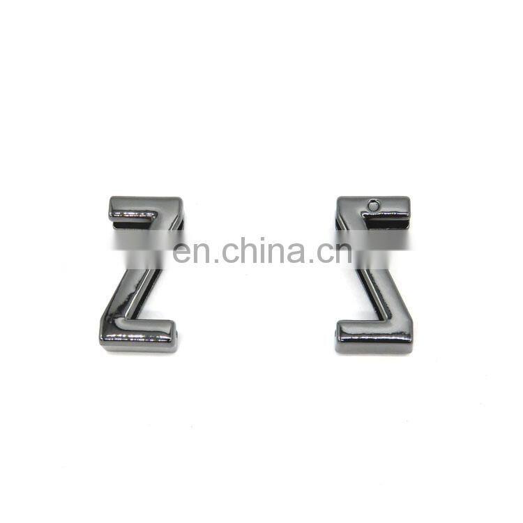 High Quality Hand Polished DIY Handbag Decorative Metal Letter 20mm O Slide Letter Charms