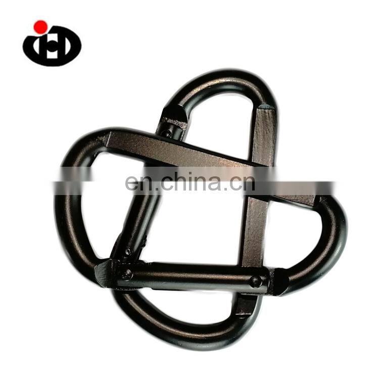 JINGHONG New Design Aluminum Alloy Black Small Mountaineering Buckle Snap Hook