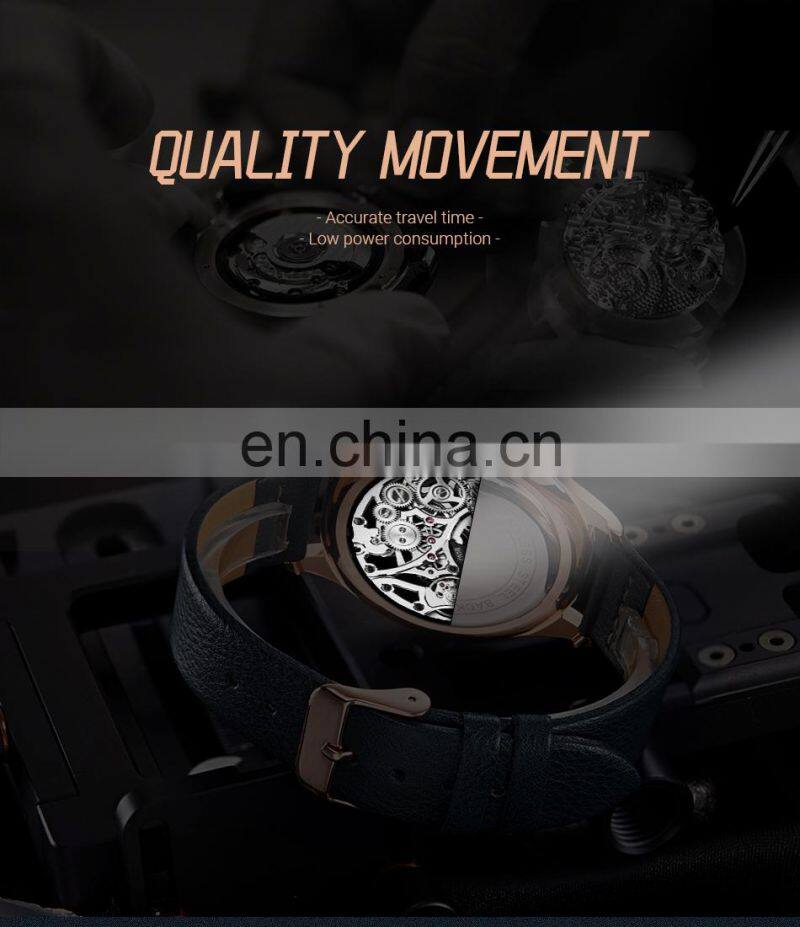 SINOBI Blue Leather Band Wrist Watches S9815G Chronograph Hand Watches Man Hollow Out Pointer Male Watch Montre Homme