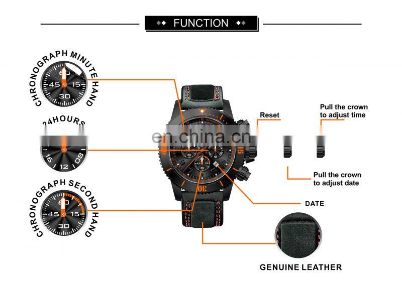 Small order chronograph diver water resistant high quality fashion classic custom logo mens watch waterproof