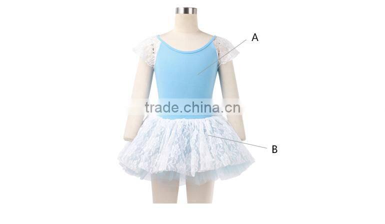 Child Short Sleeve Wedding Lace Tutu Dress