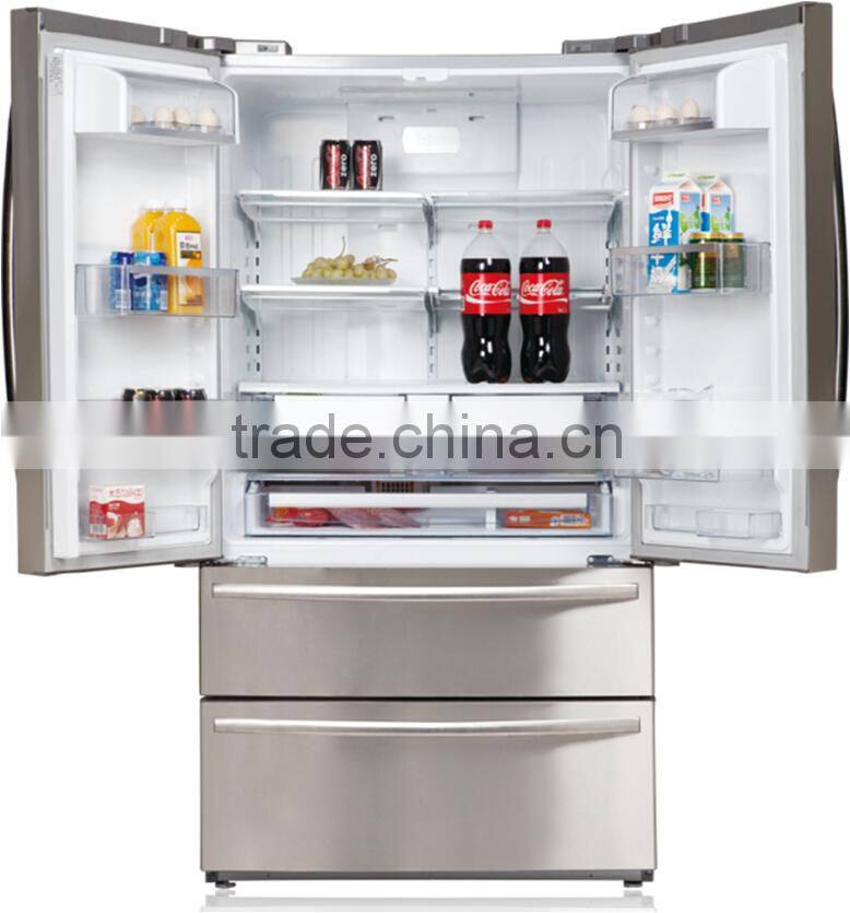 HC-670WE(N) stainless steel refrigerator with icemaker,water dispenser