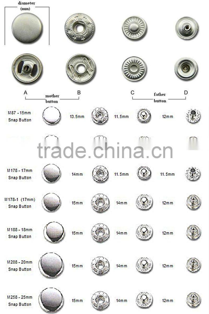 Low price customized popular metal snap button