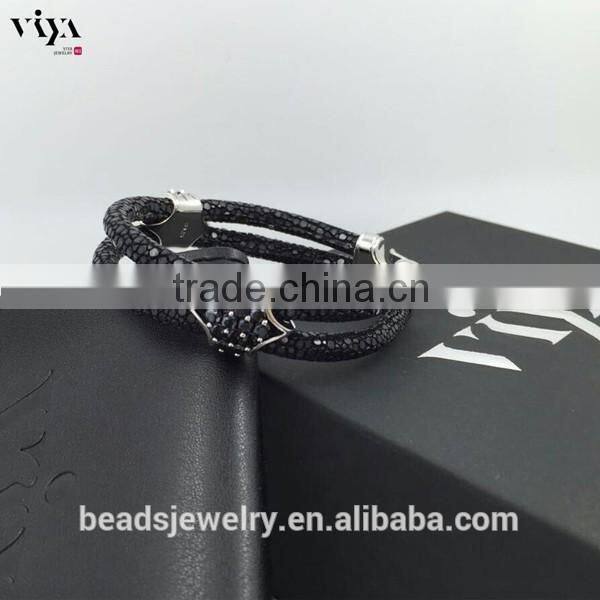 2016 Fashion Design For Men Sterling Silver 925 Plated Modern Design Python/ Stingray Bracelet For Watch Lover