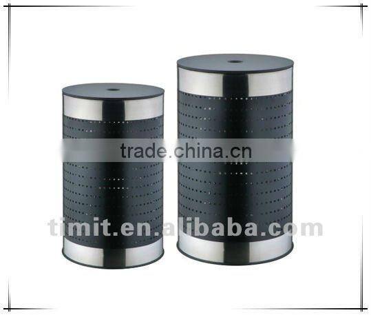 Superior Quality Stainless Steel Round Shape Laundry Basket Set