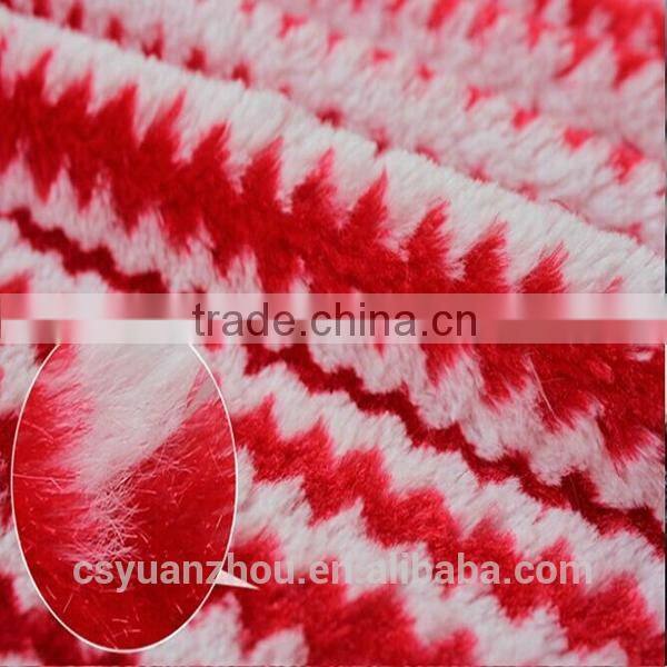knit polyester yarn dyed plush fabric