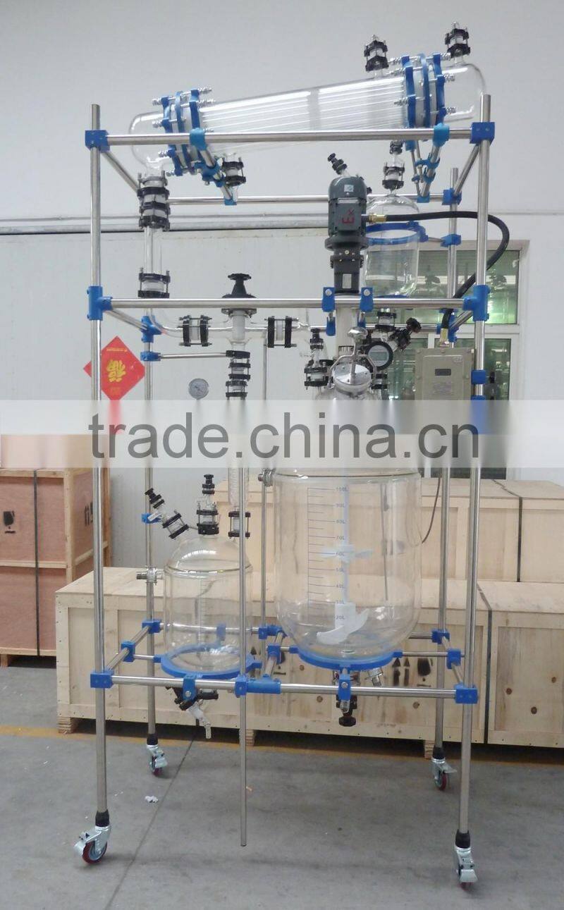 100L Customized Glass Reactor for Distillation and Reflux