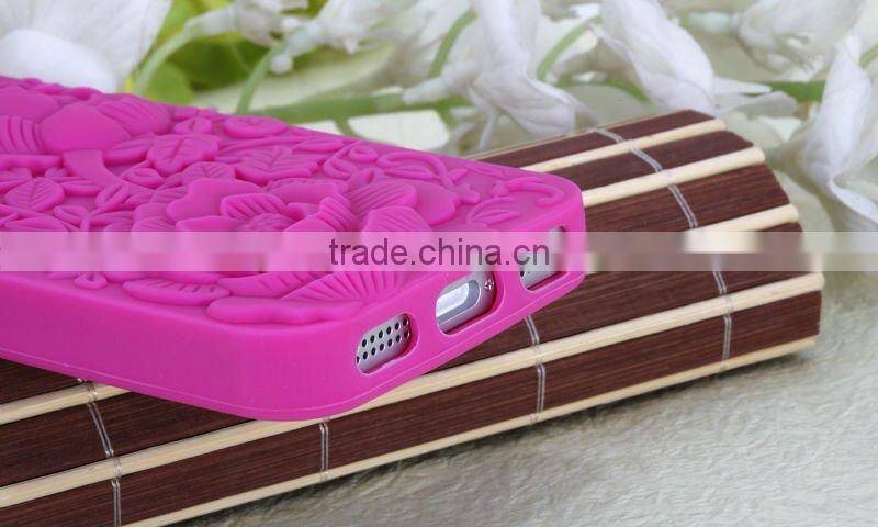 High quality Silicone case rose design for iphone 5(Have stock)