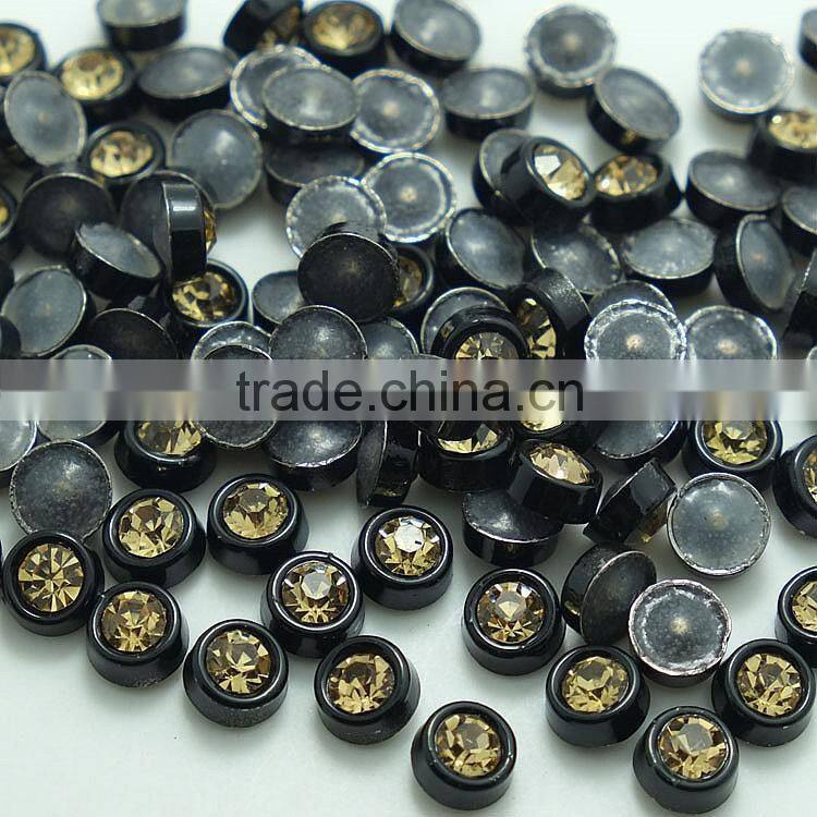 Fashion 6mm and 8mm Round Hot Fix Alloy Studs, Black Nickel, Gold Metal Setting Hotfix Round Studs for Garment