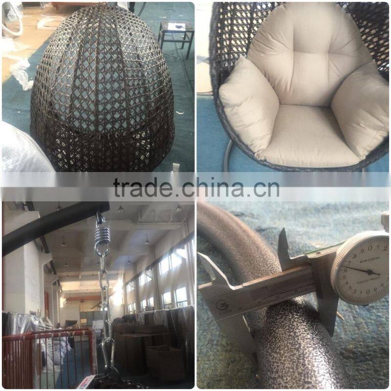 Hanging egg chair for outdoor or indoor rattan hanging swing chair with stand